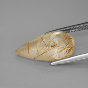 Quartzo rutilado amarelo natural 4,20ct, transparente, transparente/translúcido