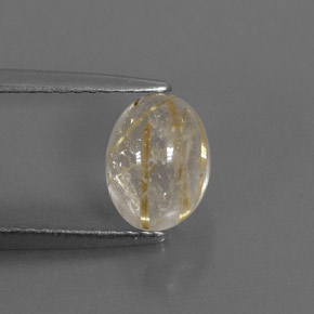 Quartzo rutilado amarelo natural 1,61ct, transparente, transparente/translúcido