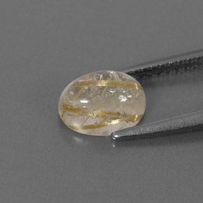 Quartzo rutilado amarelo natural 1,61ct, transparente, transparente/translúcido