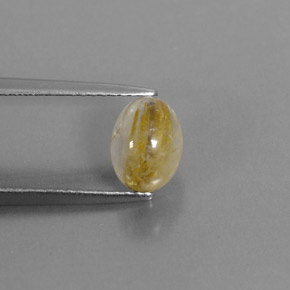 Quartzo rutilado amarelo natural 1,73ct, transparente, transparente/translúcido