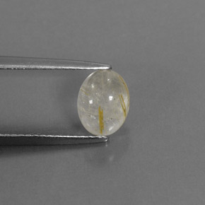Quartzo rutilado amarelo natural 1,47ct, transparente, transparente/translúcido