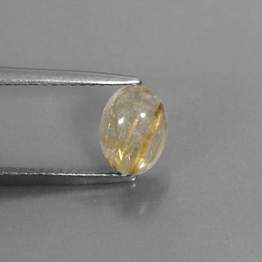 Quartzo rutilado amarelo natural 1,61ct, transparente, transparente/translúcido