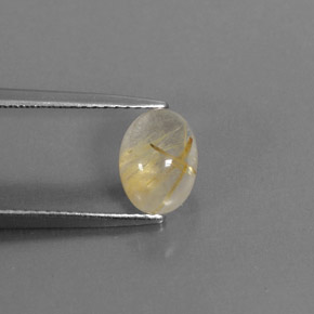 Quartzo rutilado amarelo natural 1,61ct, transparente, transparente/translúcido