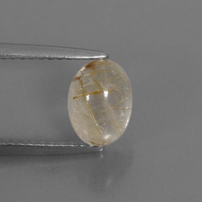 Quartzo rutilado amarelo natural 1,47ct, transparente, transparente/translúcido