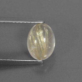 Quartzo rutilado amarelo natural 1,60ct, transparente, transparente/translúcido