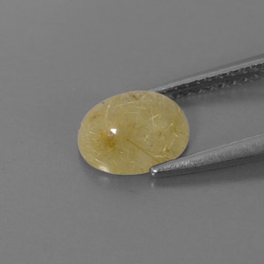 Quartzo rutilado amarelo natural 1,45ct, transparente, transparente/translúcido