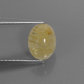 Quartzo rutilado amarelo natural 1,45ct, transparente, transparente/translúcido