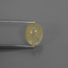 Quartzo rutilado amarelo natural 1,60ct, transparente, transparente/translúcido