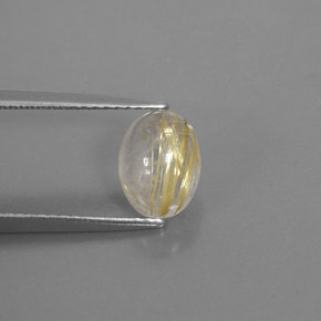 Quartzo rutilado amarelo natural 1,69ct, transparente, transparente/translúcido