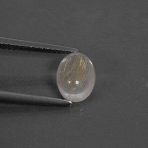 Quartzo rutilado amarelo natural 1,35ct, transparente, transparente/translúcido