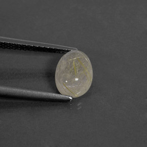 Quartzo rutilado amarelo natural 1,46ct, transparente, transparente/translúcido