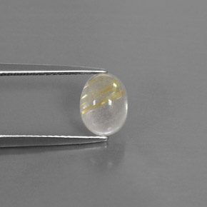 Quartzo rutilado amarelo natural 1,68ct, transparente, transparente/translúcido
