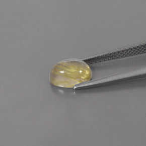 Quartzo rutilado amarelo natural 1,45ct, transparente, transparente/translúcido