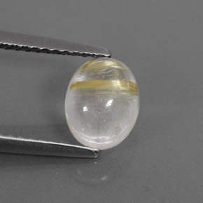 Quartzo rutilado amarelo natural 1,45ct, transparente, transparente/translúcido