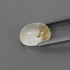 Quartzo rutilado amarelo natural 1,45ct, transparente, transparente/translúcido