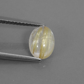 Quartzo rutilado amarelo natural 1,54ct, transparente, transparente/translúcido