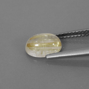 Quartzo rutilado amarelo natural 1,54ct, transparente, transparente/translúcido