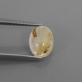 Quartzo rutilado amarelo natural 1,65ct, transparente, transparente/translúcido