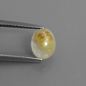 Quartzo rutilado amarelo natural 1,46ct, transparente, transparente/translúcido