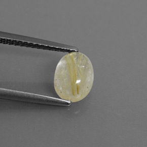 Quartzo rutilado amarelo natural 1,40ct, transparente, transparente/translúcido