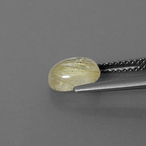 Quartzo rutilado amarelo natural 1,40ct, transparente, transparente/translúcido