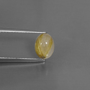 Quartzo rutilado amarelo natural 1,44ct, transparente, transparente/translúcido