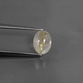 Quartzo rutilado amarelo natural 1,33ct, transparente, transparente/translúcido