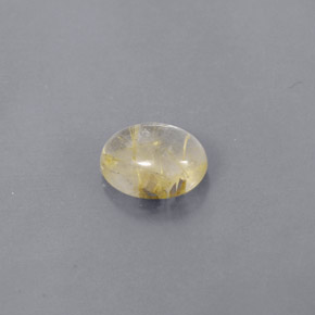 Quartzo rutilado amarelo natural 1,51ct, corte oval, transparente