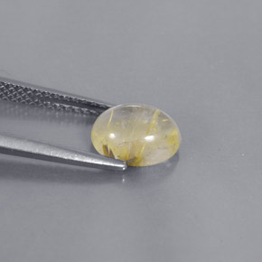 Quartzo rutilado amarelo natural 1,51ct, corte oval, transparente