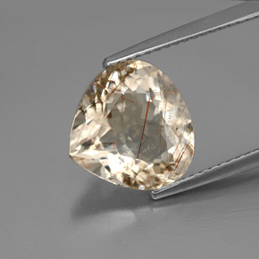 Quartzo rutilado amarelo natural 3,65ct, formato de pêra, transparente
