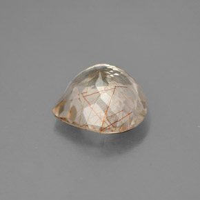 Quartzo rutilado amarelo natural 3,65ct, formato de pêra, transparente
