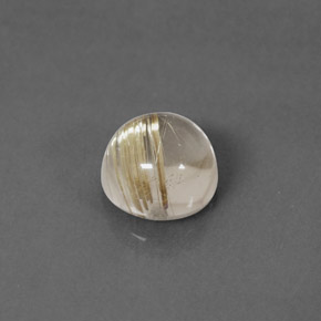 Quartzo rutilado amarelo natural 1,99ct, corte redondo, transparente
