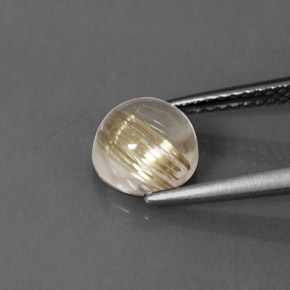 Quartzo rutilado amarelo natural 1,99ct, corte redondo, transparente