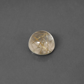 Quartzo rutilado amarelo natural 1,78ct, corte redondo, transparente