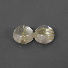 Pedras preciosas de quartzo rutilado amarelo natural de  ct, corte redondo, transparente