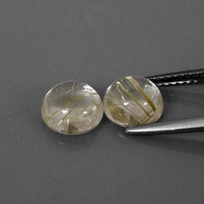 Pedras preciosas de quartzo rutilado amarelo natural de  ct, corte redondo, transparente