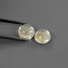 Pedras preciosas de quartzo rutilado amarelo natural de  ct, corte redondo, transparente