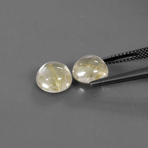 Pedras preciosas de quartzo rutilado amarelo natural de  ct, corte redondo, transparente