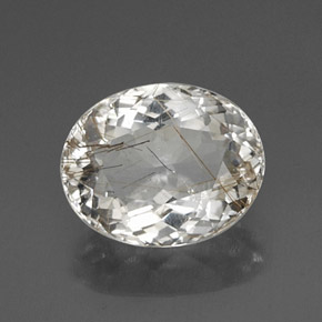 Quartzo rutilado amarelo natural 4,54ct, corte oval, transparente