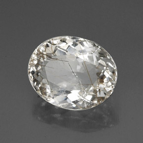 Quartzo rutilado amarelo natural 4,54ct, corte oval, transparente