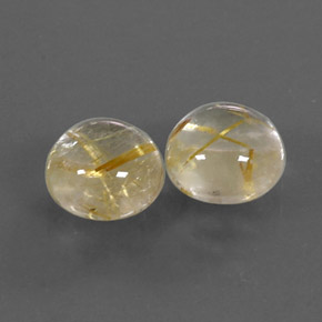Pedras preciosas de quartzo rutilado amarelo natural de  ct, corte redondo, transparente