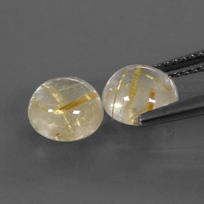 Pedras preciosas de quartzo rutilado amarelo natural de  ct, corte redondo, transparente