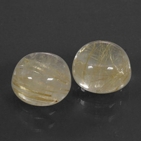 Pedras preciosas de quartzo rutilado amarelo natural de  ct, corte redondo, transparente