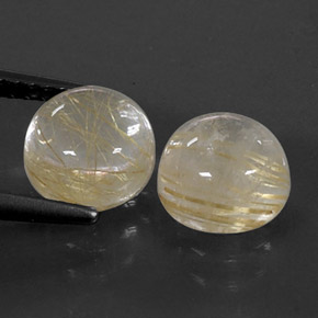 Pedras preciosas de quartzo rutilado amarelo natural de  ct, corte redondo, transparente