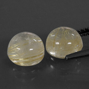 Pedras preciosas de quartzo rutilado amarelo natural de  ct, corte redondo, transparente