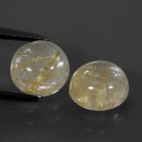 Pedras preciosas de quartzo rutilado amarelo natural de  ct, corte redondo, transparente