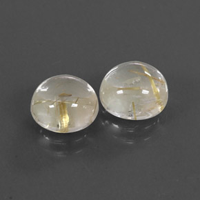 Pedras preciosas de quartzo rutilado amarelo natural de  ct, corte redondo, transparente