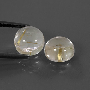 Pedras preciosas de quartzo rutilado amarelo natural de  ct, corte redondo, transparente