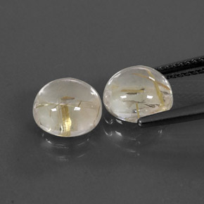 Pedras preciosas de quartzo rutilado amarelo natural de  ct, corte redondo, transparente