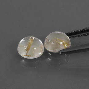 Pedras preciosas de quartzo rutilado amarelo natural de  ct, corte redondo, transparente
